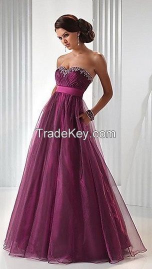 A-line With lace up Beading Formal Evening Dresses Prom Party Homecoming Dress-HW001