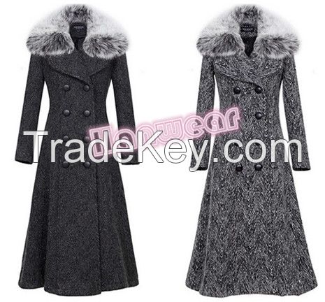 Women shaped fashion wool outdoor coat 2015W15