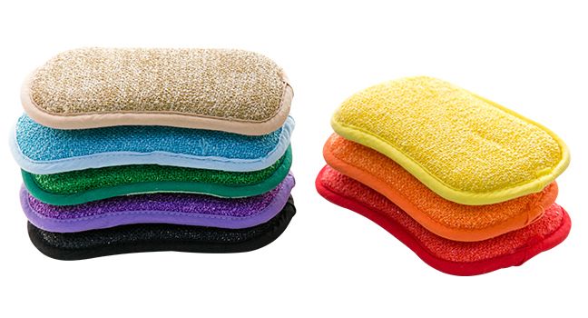 Kitchen Dish Wash Clean Scrub Microfiber Sponge Pad