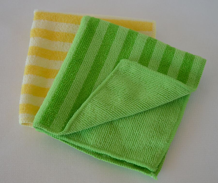 Double Colors Stripes Microfiber Wash Clean Care Cloth Towel