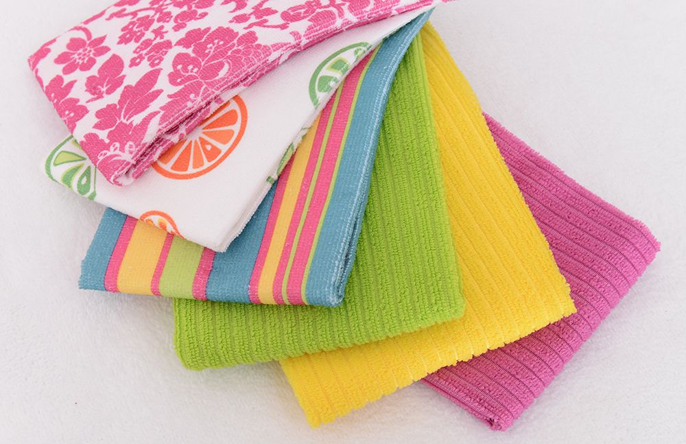 Microfiber lean Wash Care Cloth Towel Wipe Printed & Plain Matching Set