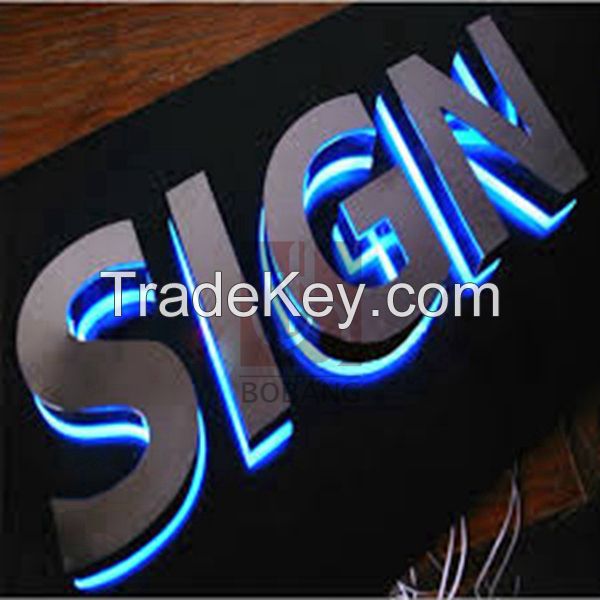 backlit customized stainless 3D metal led letter box