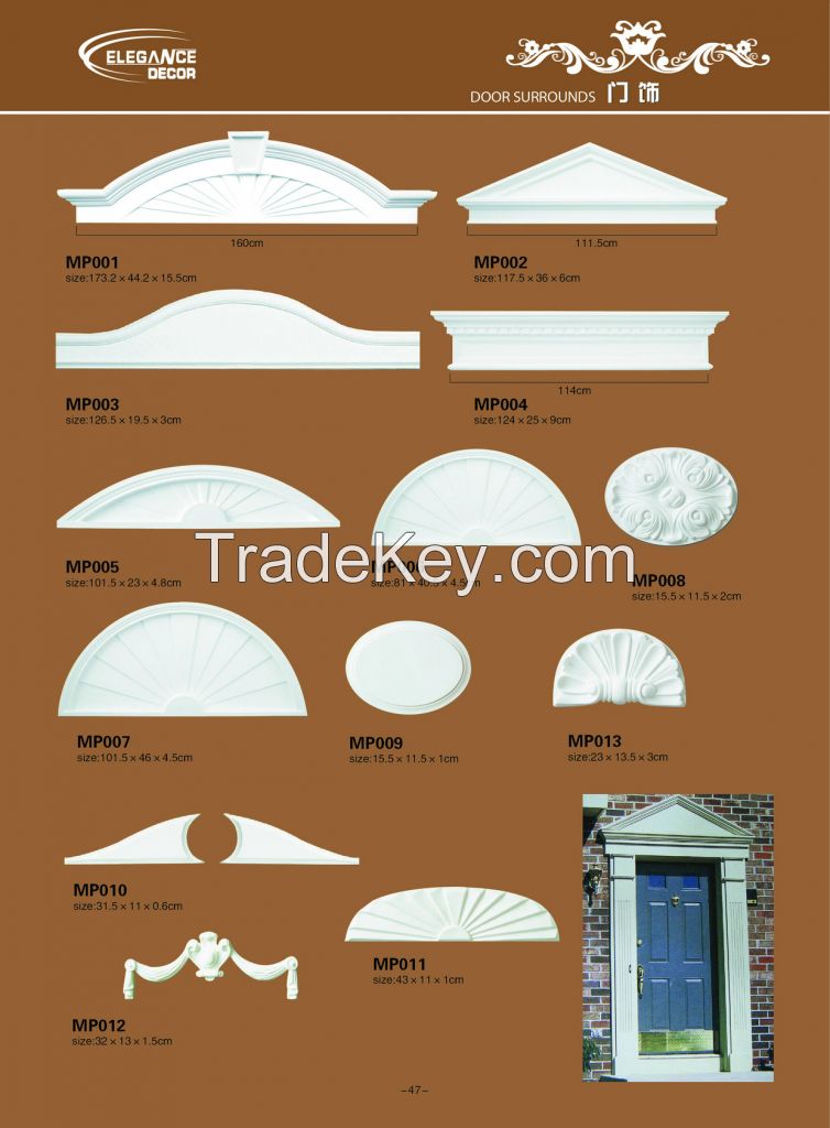 pu mouldings, pu cornices , pu medallions, pu door surrounds