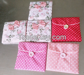 Stock Cotton Fabric Sanitary Napkins Holder Wallet Bag Coin Purse