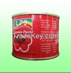 canned tomato paste 28-30%  210g