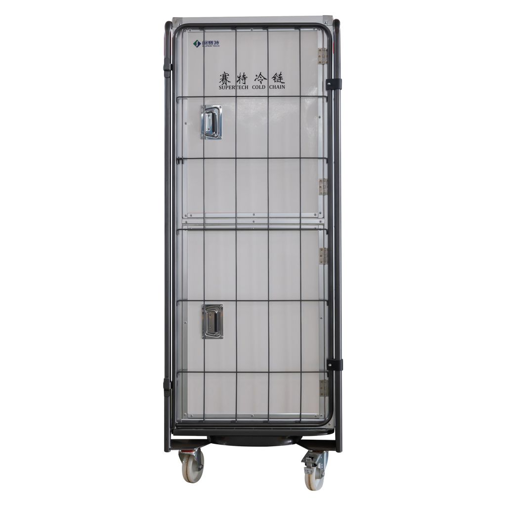 Independent Power Supply Low Energy Consumption Large Space Thermal Insulated Cage Cart Cooler Box