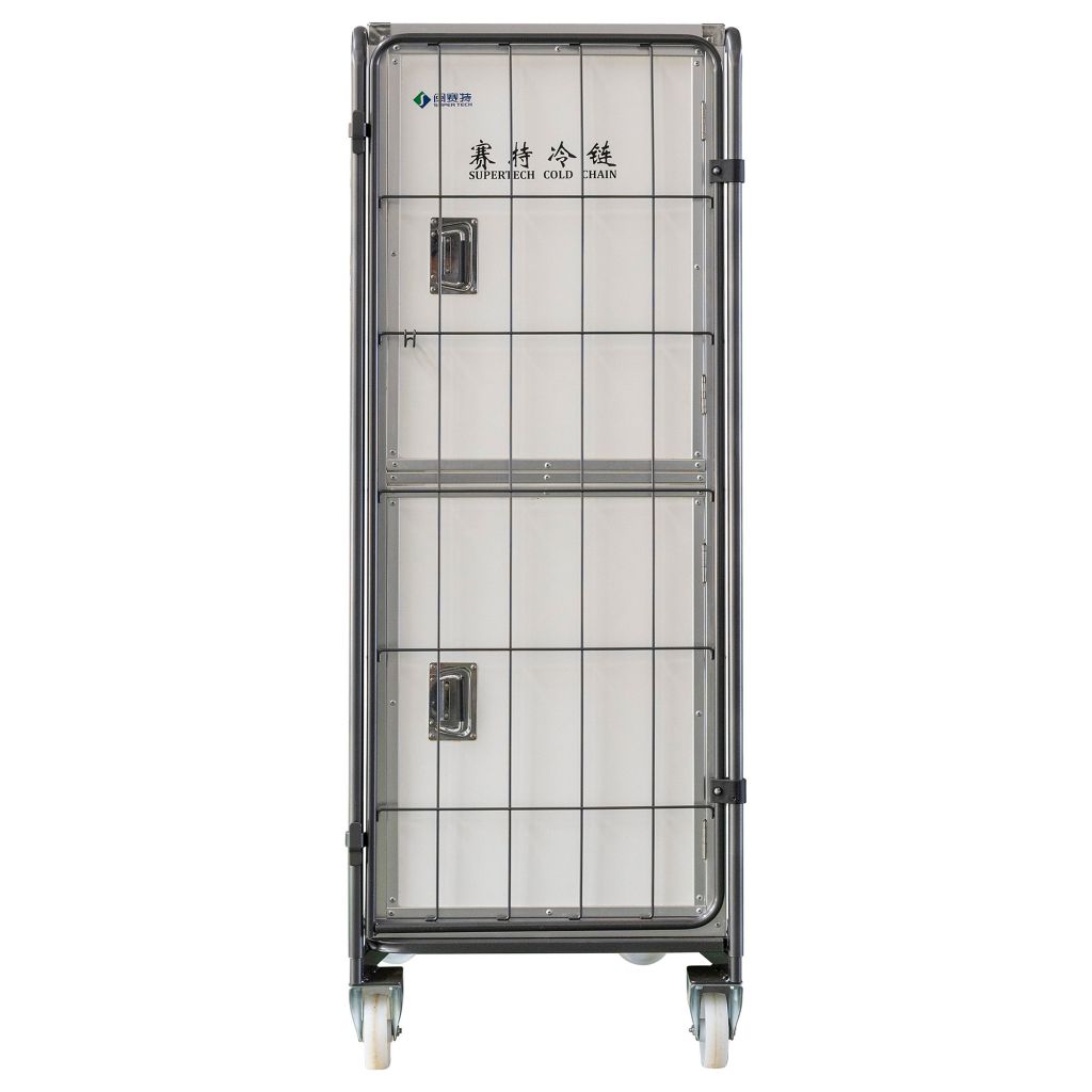 4 Movable Wheels Thermal Insulated Cage Cart Cooler Box for Cold Chain Pharmaceutical Transport Food Preservation