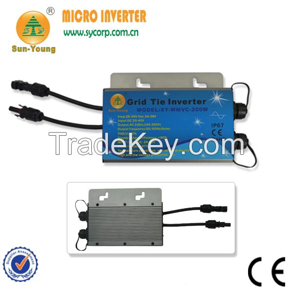 IP67 20-40vdc MPPT grid tie micro inverter suitable for 60cells solar panel