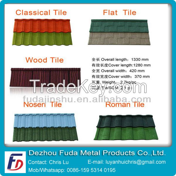 Stone coated metal roof tile