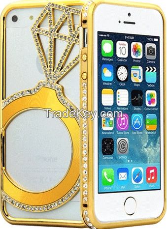 Hot Selling Rhinestone Decorated Metal Bumper Case for iPhone 6