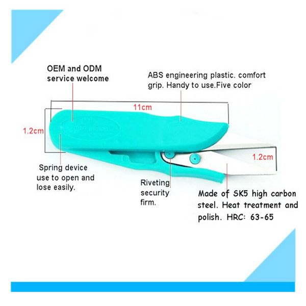 tc805 thread trimmer scissors, scissor with cutter, plastic thread snip tc100