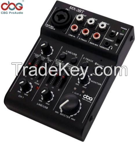 3 Channel USB Mixer with Bluetooth