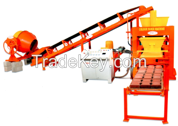 10 BRICK FULLY AUTOMATIC STATIONARY TYPE COLOUR PAVER BLOCK AND INTERLOCK BLOCK MAKING MACHINE