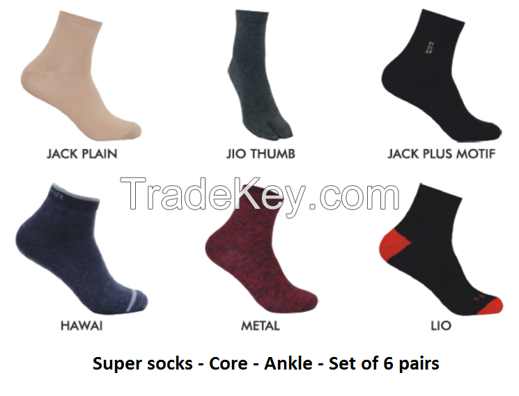 Men's socks- Core-Ankle-set of 6 pairs-Model 1