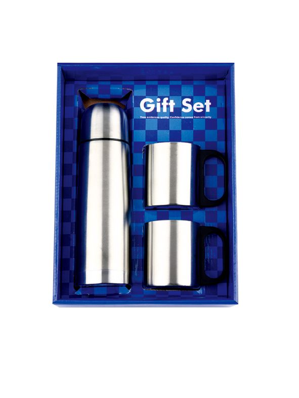 promotional gift set, stainless steel vacuum thermos and travel mug
