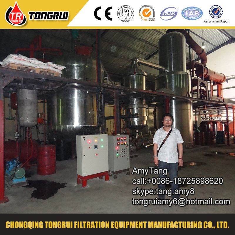 high efficient change black oil to yellow oil used engine oil recycling machine