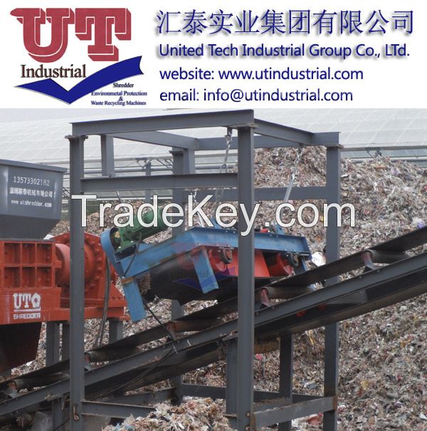 Belt conveyor with magnetic separator