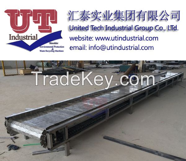 Customized industrial chain conveyor, slat chain conveyor, Chain Scraper Conveyor , Stainless Steel Link Plate Conveyor