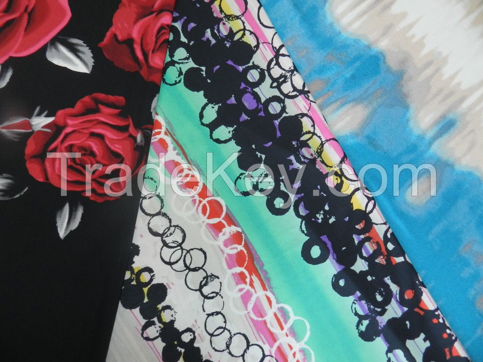 Polyester knit print fabric