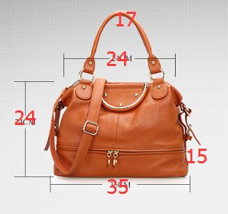 2015 women fashion genuine leather handbag messenger bag shoulder bag