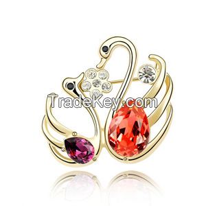High quality colorful flower crystal brooches