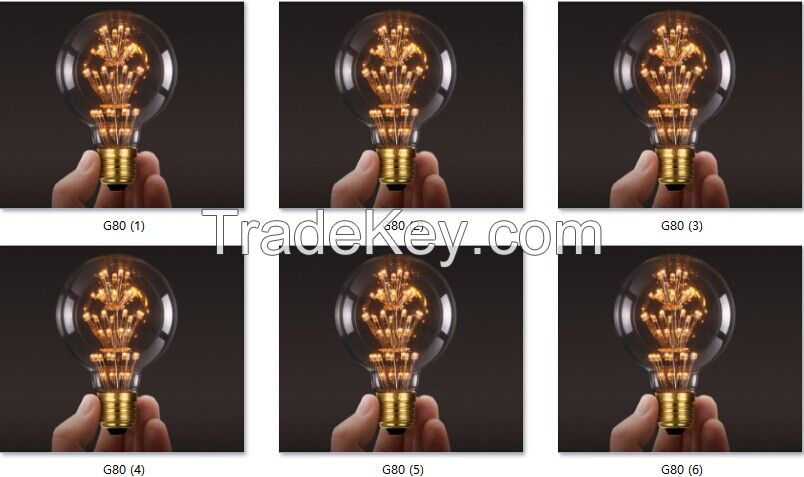 bar coffee store nostulgic LED light bulbs Decorative Vintage Antique Led Bulbs Edison Bulbs E26/B22/E27 110-240V 3w Globe G80