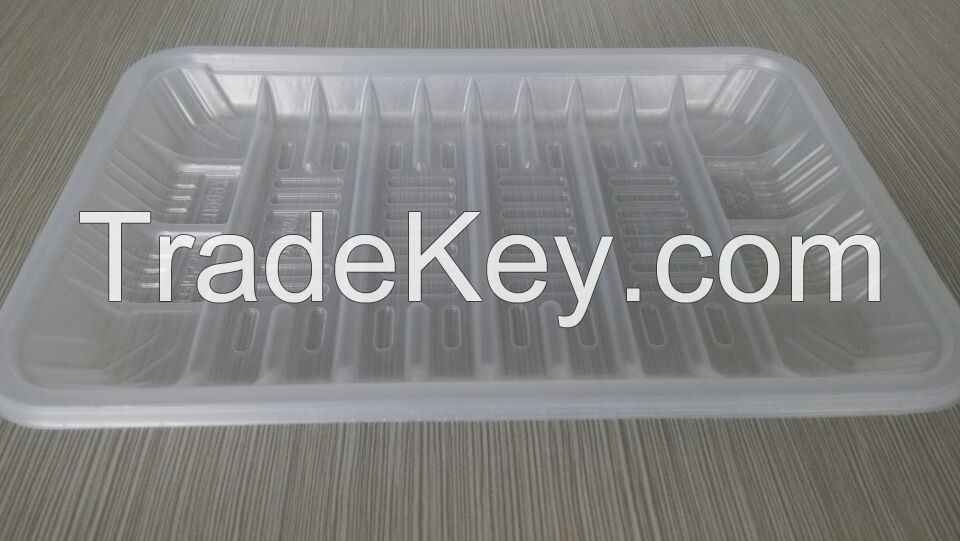 disposable plastic fruit trays or vegetable packing trays for supermarket