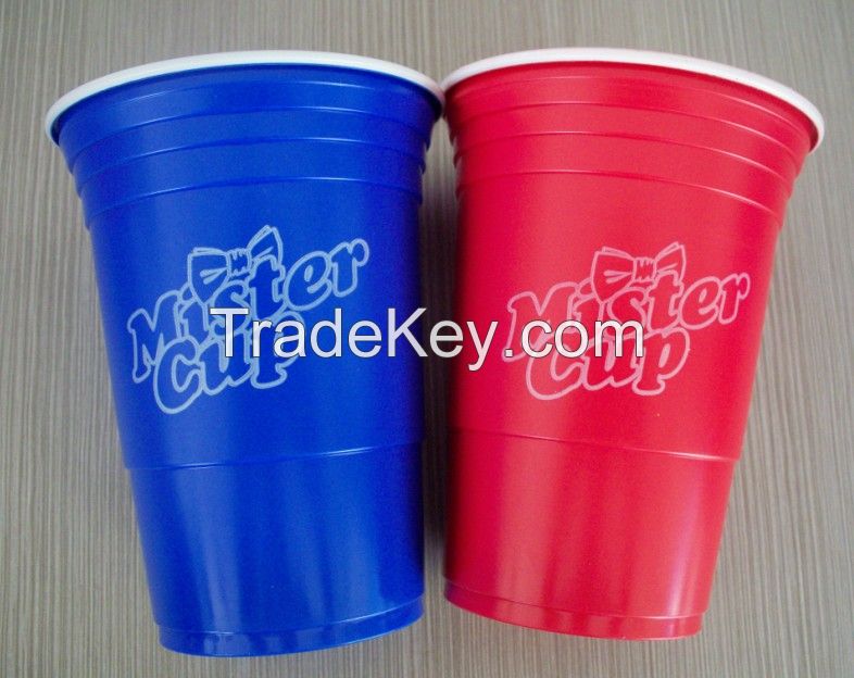 16oz disposable plastic red party cup for hotel games beer water beverage double wall