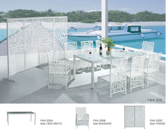 Garden table wicker chair plastic rattan FWA-205