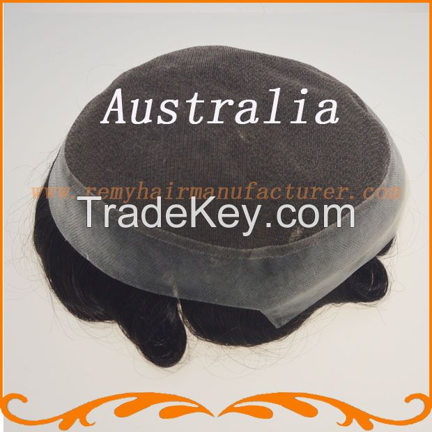 New arrival 100% india hair Australia stock men toupee free shipping