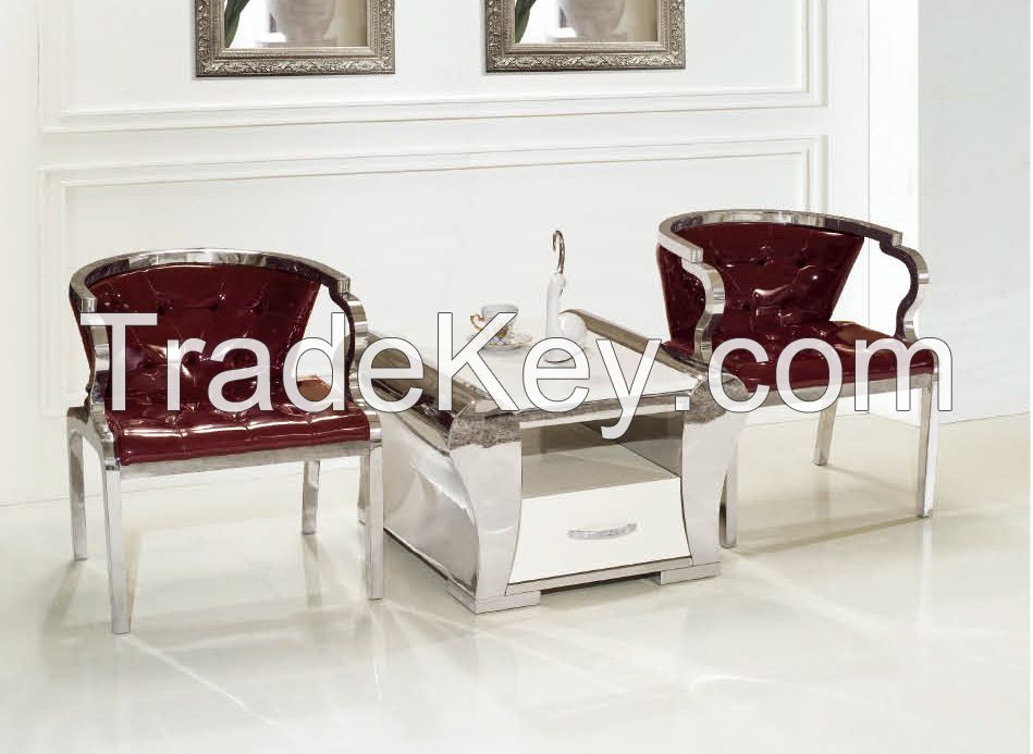 stainless steel plus PU leather leisure chair