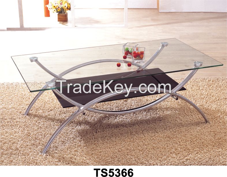 Square steel flame plus Reinforced glass surface coffee table