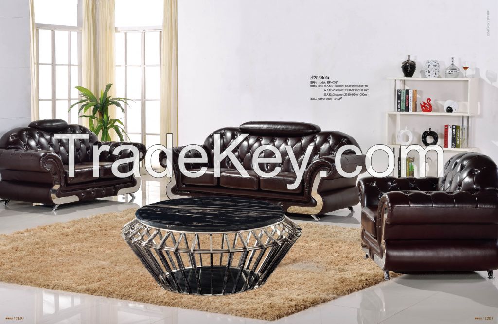 100% imported first grain leather sofa ( 1 + 2 +3 Seat set)