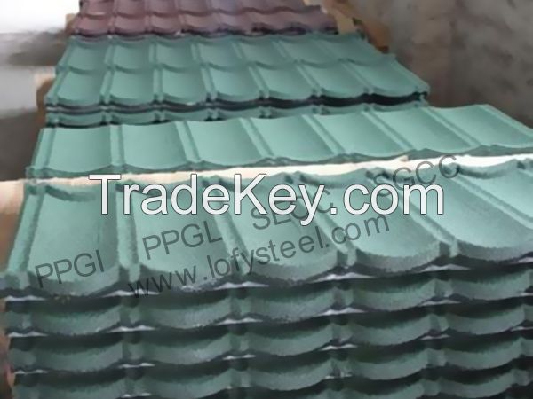 Roof Tiles - Stone Chip Coated Steel Roof Tiles , GREEN