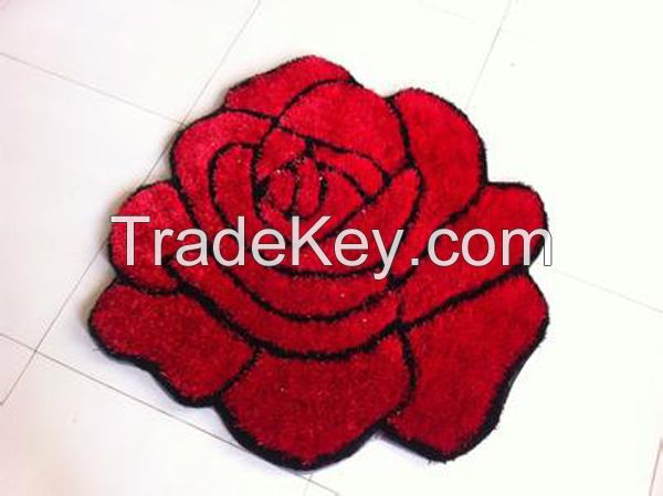 Home and Hotel Hand Made Tufted 300D Silk Rose Carpet