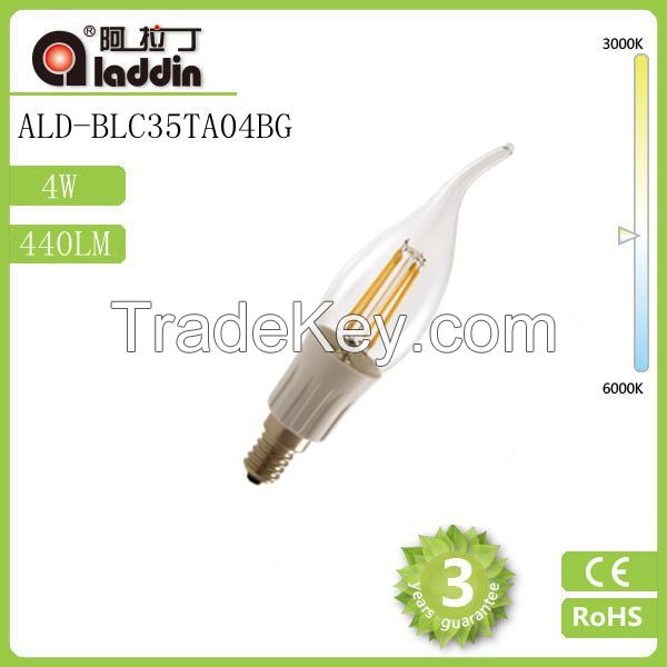 New design Hot Sale 360 degree E14 E12 LED filament bulb