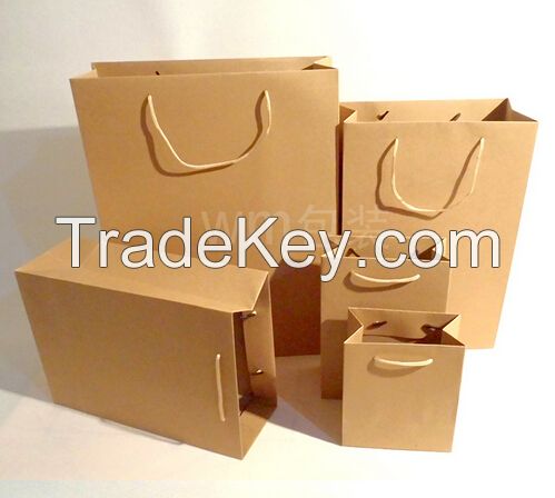 different size kraft paper shopping bags wholesale
