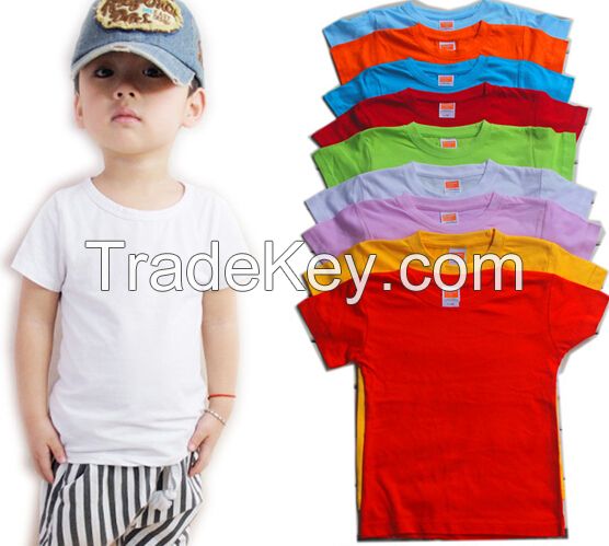 children plain assort color High quality combed cotton t shirt