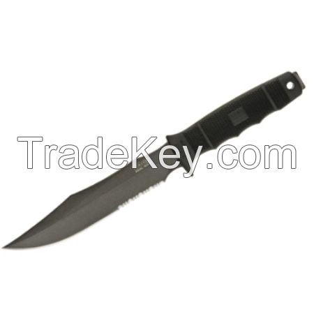 SOG Knives 00037 Black Part Serrated Navy Seal 2000 Fixed Blade Knife