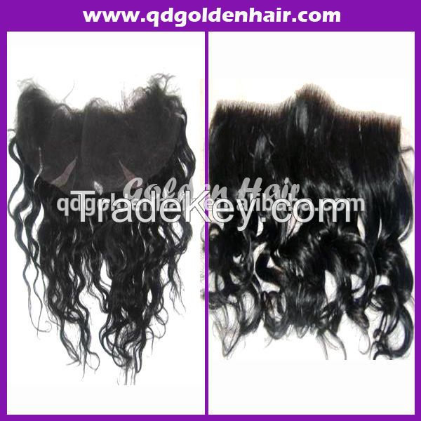 Wholesale Deep Wave 100% Virgin Brazilian Silk Base Closures Ear To Ear Lace Frontal