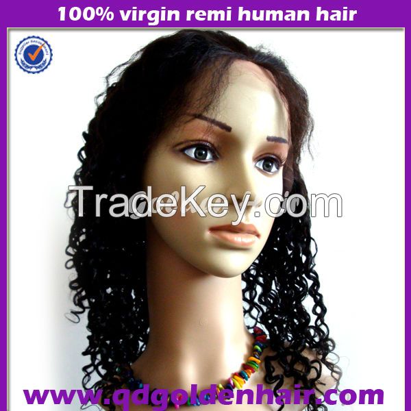 Fashionable High Quality Full Lace Curly Indian Women Hair Wig