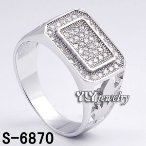 Sterling Silver  Micro Pave Setting Men Ring  Factory Price