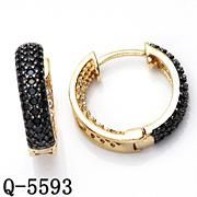 Black and Gold Rhodium Plated Earring New Design