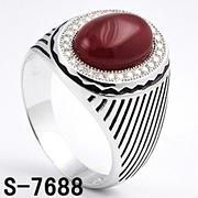 Sterling Silver Rhodium Men's Ring with Onyx Hot Sale