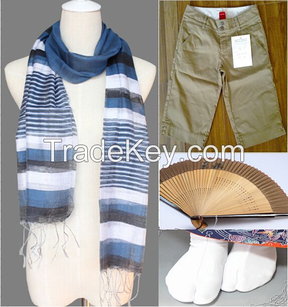 scarf, socks, fans, men's and ladies' shorts, mens' pant