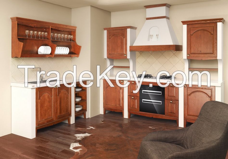 2014 OPPEIN PP Wrapped Kitchen Cabinet Wooden Cabinets Guangzhou Export