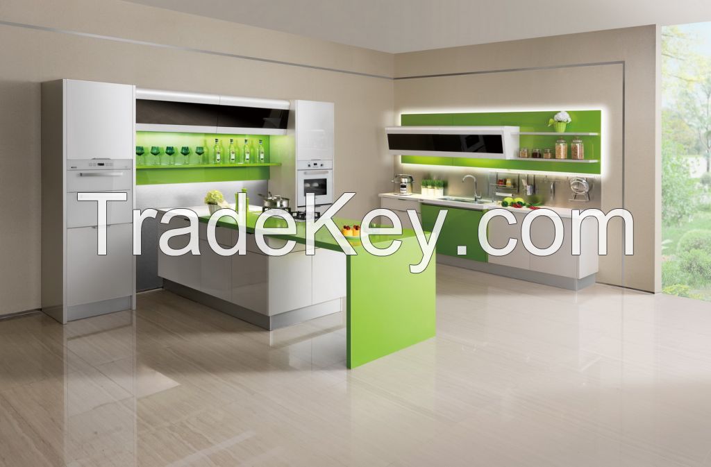 OPPEIN Laminate Kitchen Cabinet PVC Finish Cabinets Interior Home Design