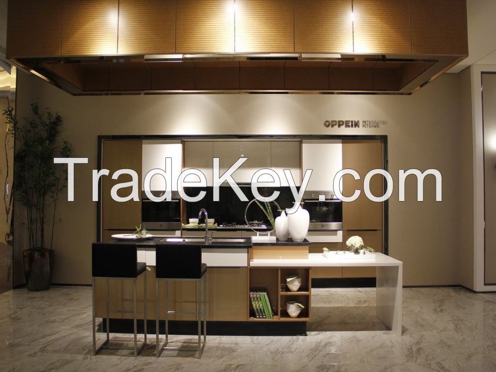 OPPEIN Metal Foil Kitchen Cabinet Wooden Cabinets Interior Home Design