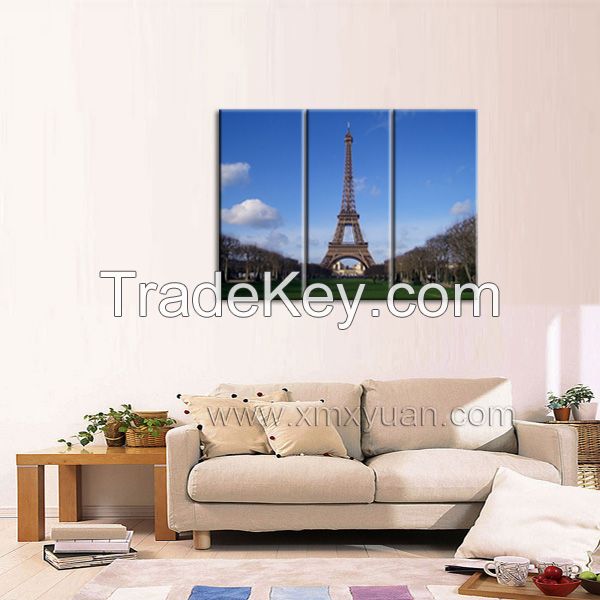 Canvas Print Picture -Eiffel Tower- Total size: Width 23.6"(60cm), Height 17.7"(45cm) Completely framed - Wall Art - Ready to Hang