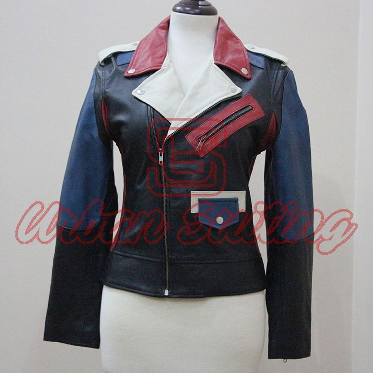 Women Multi Color Leather Jacket USI-6034